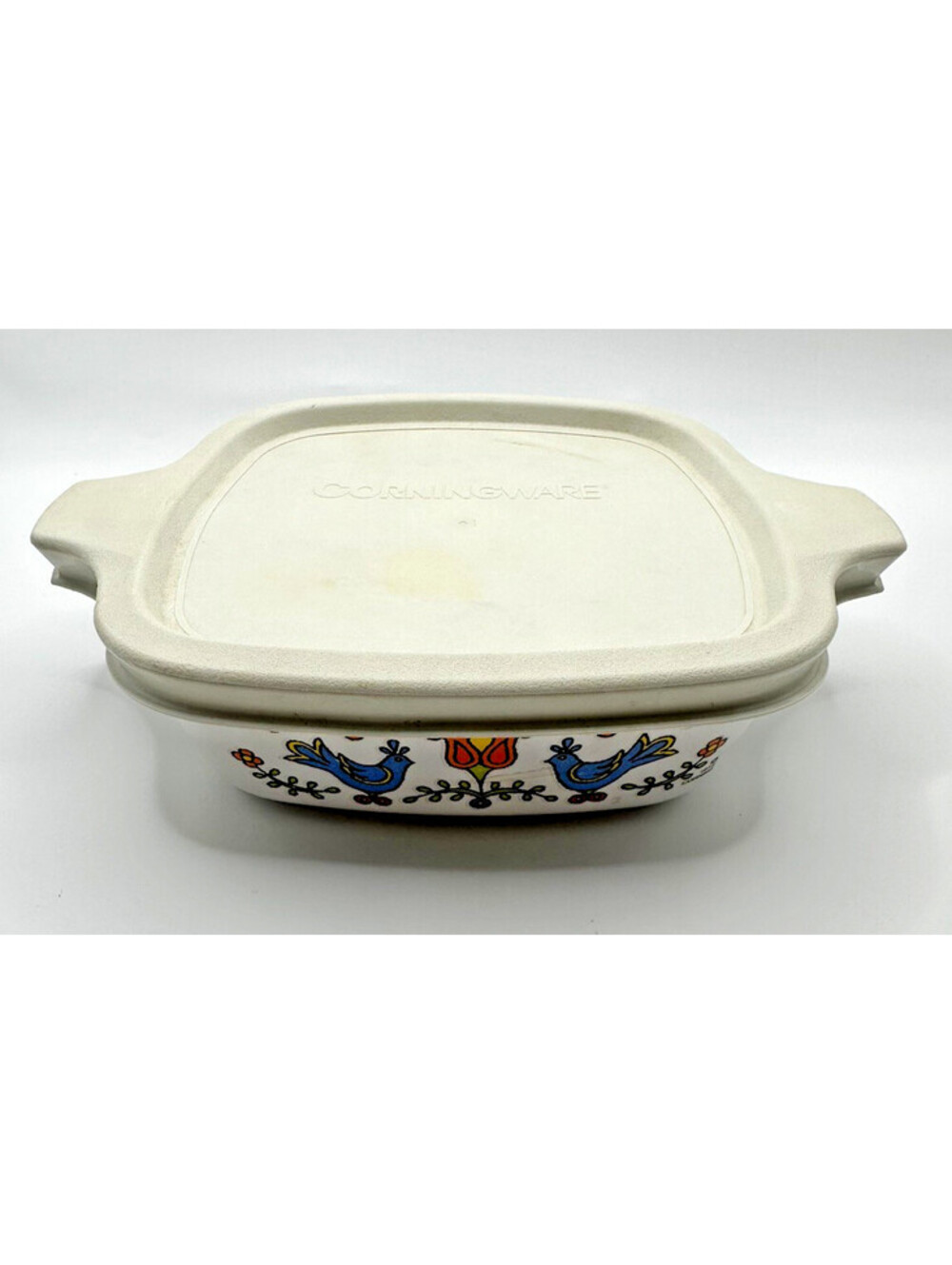 1975 Corning Ware Country Festival 8”X 8 X 1-3/4C Casserole Dish with Lid TR9